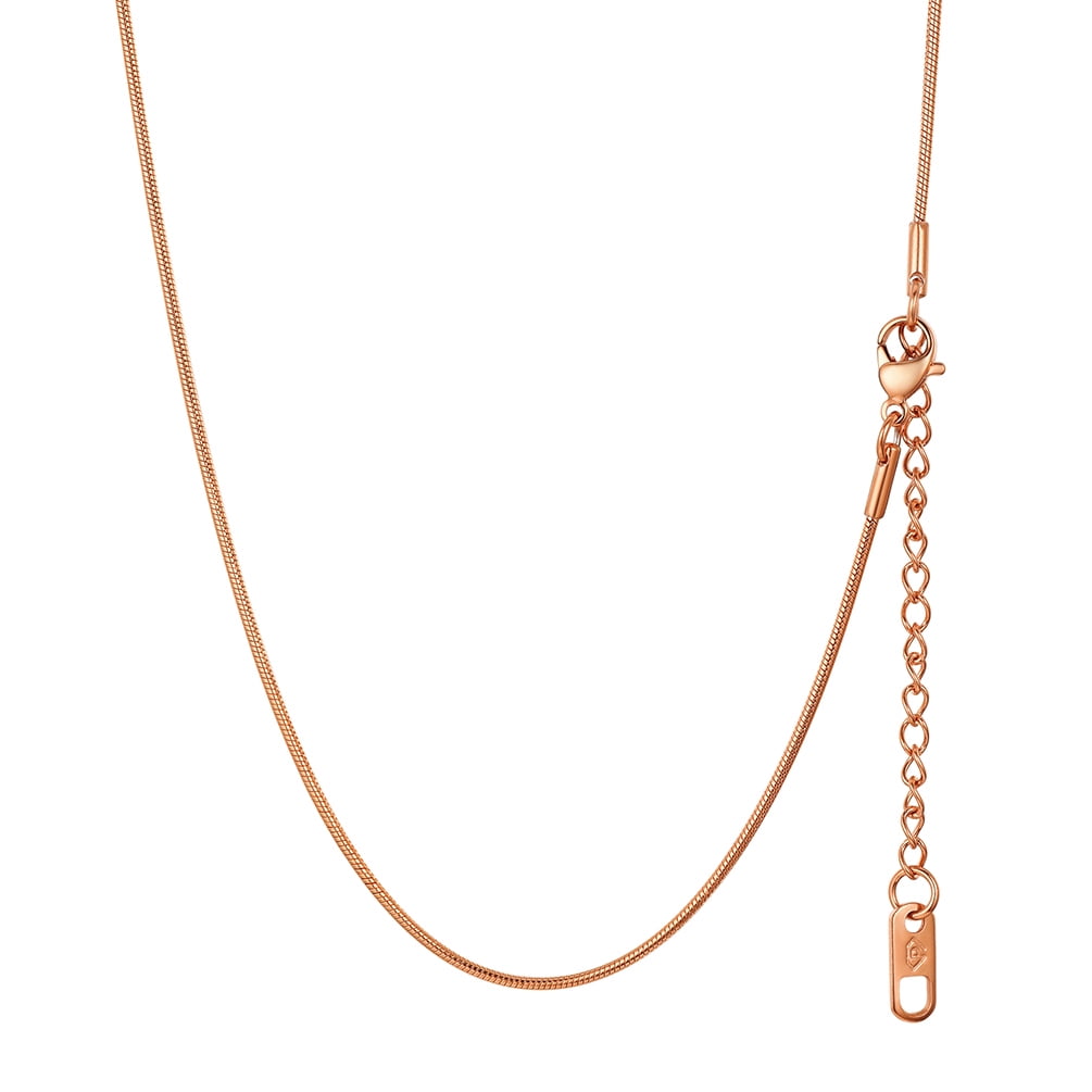 PROSTEEL Snake Chain Necklace for Women Italian Chain Rose Gold Plated Hypoallergenic Dainty Jewelry 1.2MM Thin for Pendants 26 Inch Birthday Valentines Day Gifts Adult Age