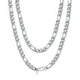 thumbnail image 1 of PROSTEEL Stainless Steel Figaro Chain Necklace 9mm 20 Inches Silver Birthday Valentines Day Jewelry Gift for Men Women Adults Age, 1 of 7