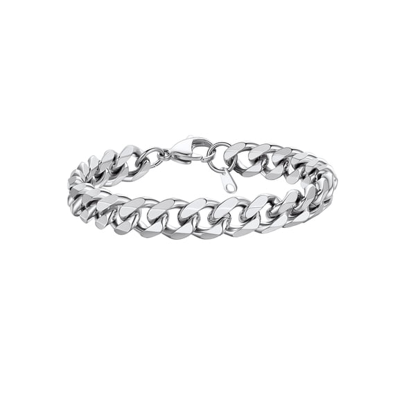 PROSTEEL Stainless Steel Miami Cuban Link Chain for Mens Bracelet Jewelry Gift for Husband 9mm 8.26inch