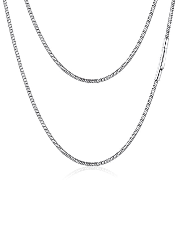 Stainless Steel Necklace for Men Women 2mm Snake Chain 20 Inch Birthday Mother Jewelry Gifts for Adults Boyfriend Girlfriend