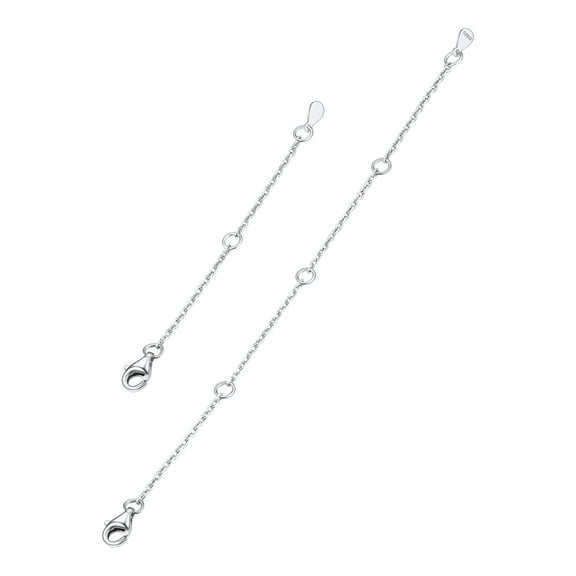 PROSTEEL Sterling Silver Extender for Necklaces 2 Pcs Silver Extension Chain for Necklace Bracelet Anklet with Lobster Clasp Circle(2 /4 inch)