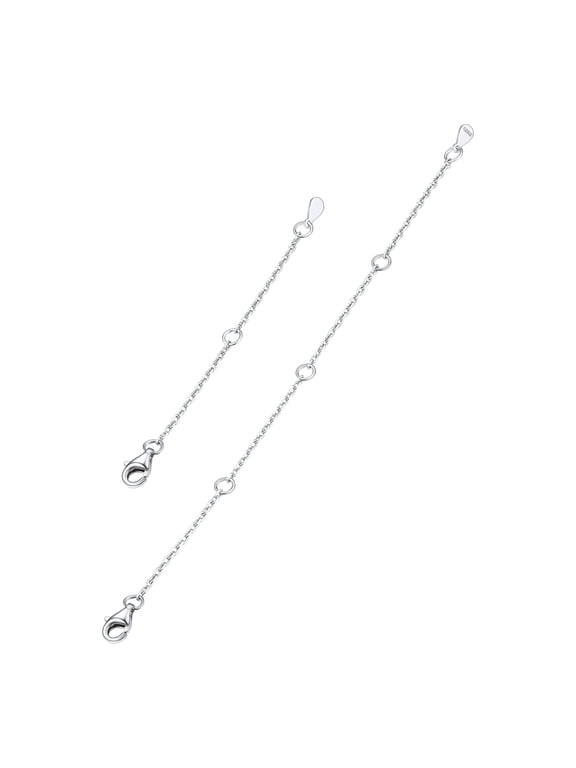 Sterling Silver Extender for Necklaces 2 Pcs Silver Extension Chain for Necklace Bracelet Anklet with Lobster Clasp Circle(2 /4 inch)