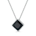thumbnail image 1 of PROSTEEL Sterling Silver Rhombic CZ Pendant Necklace for Women Black Cubic Zirconia Jewelry Valentine Mother Gift for Daughter Mom Wife, 1 of 8