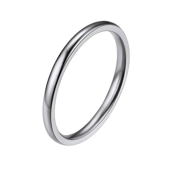 PROSTEEL Wedding Rings for Men Women 2mm Wide Stainless Steel Band Stacking Ring Jewelry Gift for Couple Ring Size 7-12