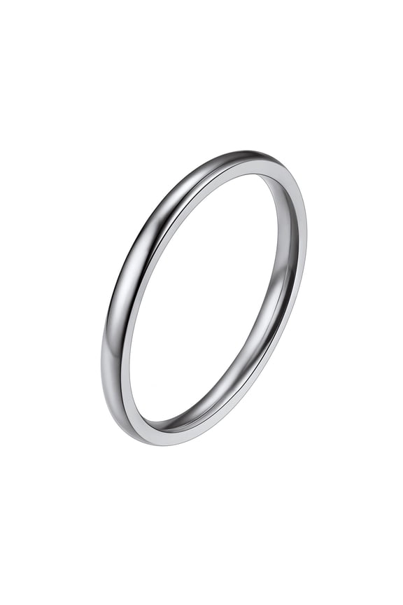 Wedding Rings for Men Women 2mm Wide Stainless Steel Band Stacking Ring Jewelry Gift for Couple Ring Size 7-12