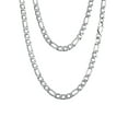 thumbnail image 1 of PROSTEEL White Gold Plated Figaro Necklaces for Women Men 6mm Stainless Steel Chain Necklace Hip Hop Son Fathers Jewelry Gift, 20 Inches, 1 of 8