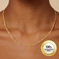 thumbnail image 1 of PROSTEEL Women Men 3mm Chain Necklace Figaro Chain Pure 925 Sterling Silver Gold Plated Necklaces Birthday Valentines Mother Father Day Jewelry Gift-20 inch, 1 of 10