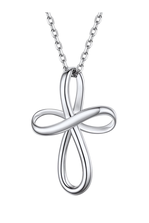 Womens 925 Sterling Silver Pendant Cross Necklaces Vintage Heart/Cross/Pendant Necklaces Christmas Gift for Daughter