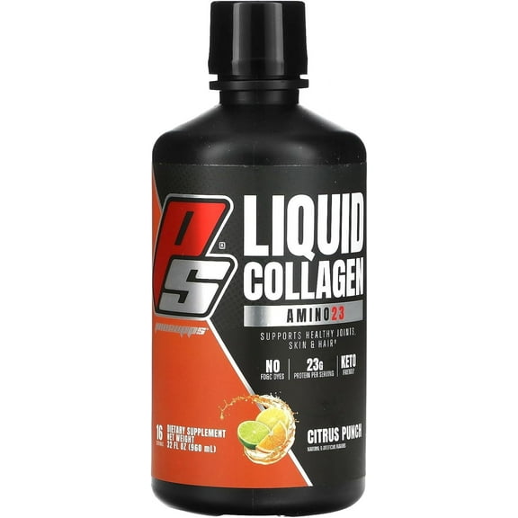 PROSUPPS Amino23 Liquid Collagen Shots, 23g Collagen Protein (16 Servings, Citrus Punch)