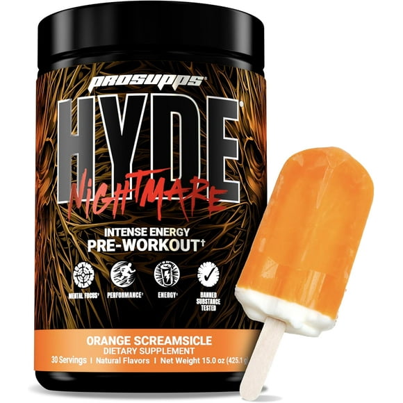 PROSUPPS Hyde Nightmare Pre-Workout Powder Energy Drink (30 Servings, Orange Creamsicle)