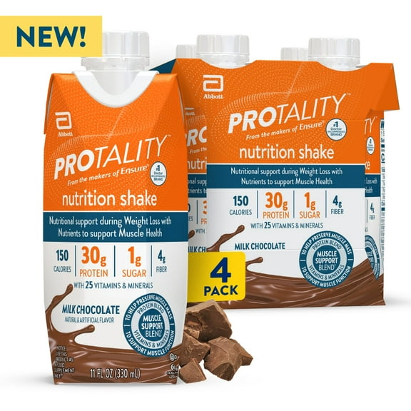 PROTALITY Protein Milk Chocolate Nutrition Shake I 4 Pack