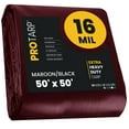thumbnail image 1 of PROTARP Extra Heavy Duty 16 Mil Tarp, Maroon/Black 50′ X 50′, 1 of 7
