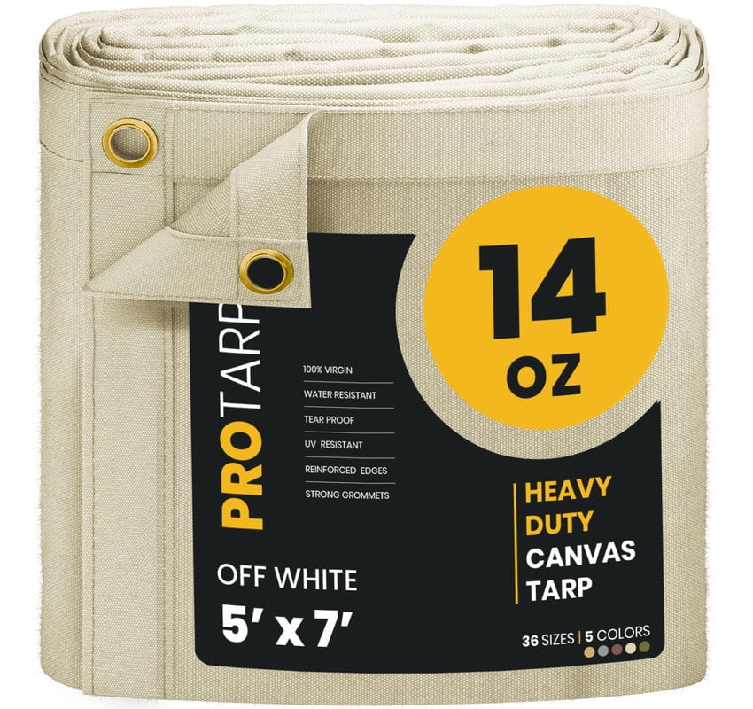 PROTARP Extreme Heavy Duty WaterProof Canvas Tarp 20 oz, UV Resistant Tarpaulin Cover with