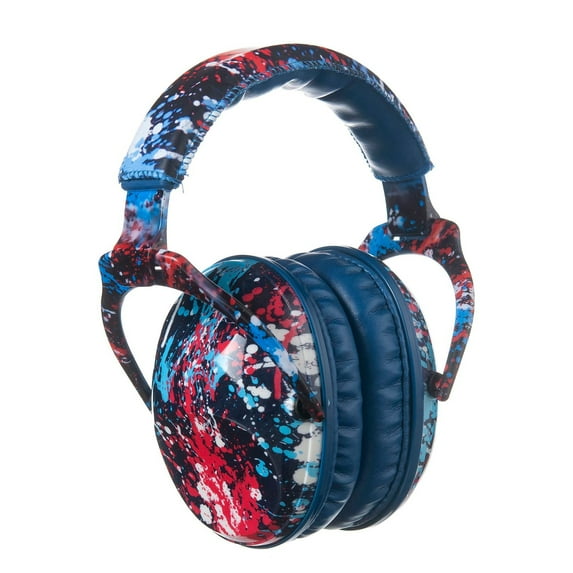 PROTEAR NRR 25dB Ear Defenders for Kids- Noise Cancelling Ear Muffs Hearing Protectors for Children,Toddler Baby Ideal for Fireworks, Concerts, Cinema(Blue,Red Pigment)