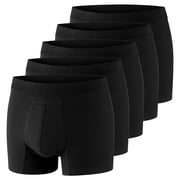 PROTECHDRY Washable & Reusable Urinary Incontinence Cotton Boxer Brief Underwear for Men, VALUE PACK, 5 Count Buy 4 Get 1 Free, Black Small
