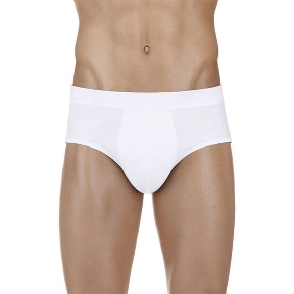 PROTECHDRY - Washable & Reusable Urinary Incontinence Cotton Brief Underwear for Men (approx 3,5" leg), Built In Absorbent Area (non removable), White, Large