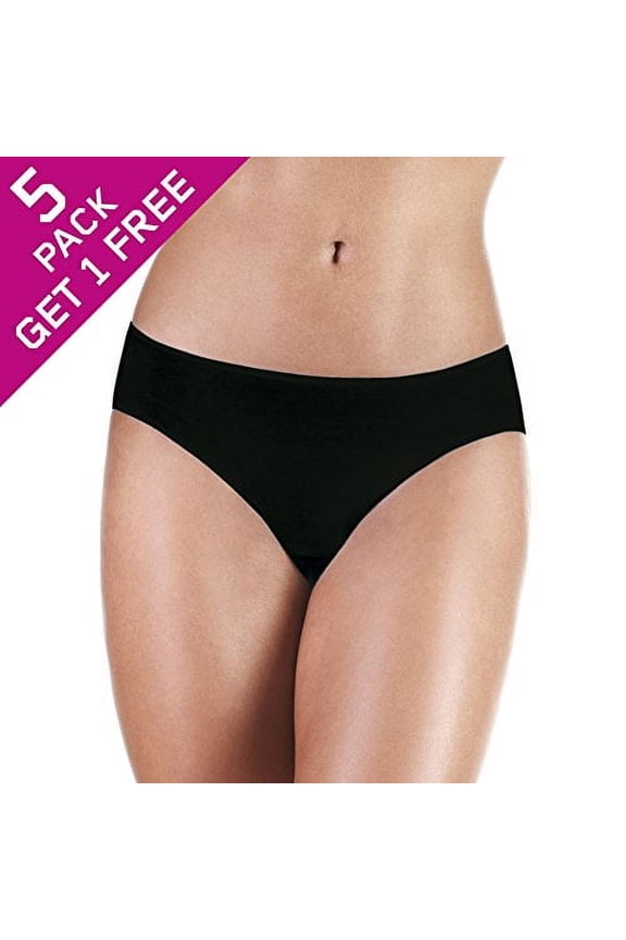 - Washable Urinary Incontinence Cotton Bikini Underwear for Women, with Front Built in Absorbent Area, Black, X-Large (5-Pack / Buy 4 Get 1 Free)