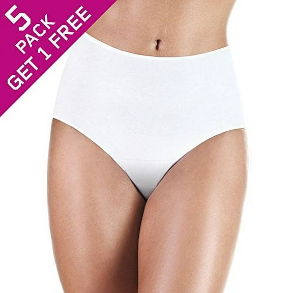PROTECHDRY - Washable Urinary Incontinence Cotton Maxi-Panties Underwear for Women, with Front Built in Absorbent Area, White, X-Large (5-Pack / Buy 4 Get 1 Free)