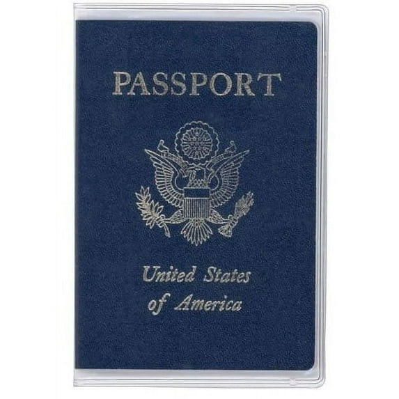 PROTECT Clear Vinyl Passport Holder, 2 Compartments, 10-Pieces
