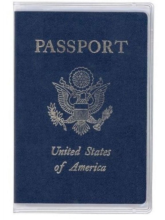 PROTECT Clear Vinyl Passport Holder, 2 Compartments, 10-Pieces
