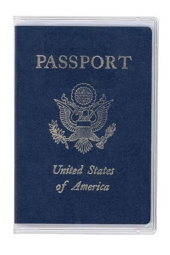 PROTECT Clear Vinyl Passport Holder, 2 Compartments, 10-Pieces