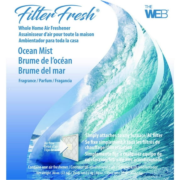 WEB Products FilterFresh Air Freshener Pad Ocean Scent - Odor Eliminating - 1 Pad, 0.8 oz