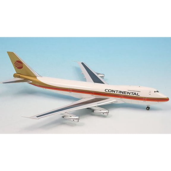 InFlight 200 Continental Airlines Boeing 747-200 Red Meatball Die-Cast Model Airplane 1:200 Scale, Metal with Rolling Wheels, 13.75" Length, 11.75" Wingspan
