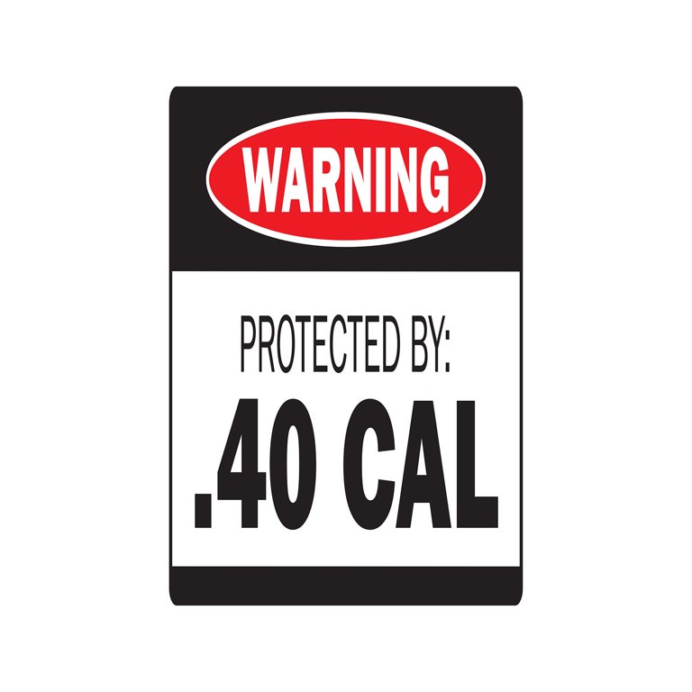 PROTECTED BY .30-06 Warning Decal ammo gun rifle pistol revolver bullet