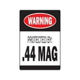 thumbnail image 1 of PROTECTED BY .44 MAG Warning Decal ammo gun rifle pistol revolver bullet, 1 of 4