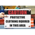 thumbnail image 1 of PROTECTIVE CLOTHING REQUIRED IN THIS AREA | Warning Notice Caution Danger 3mm PVC Sign, 1 of 4