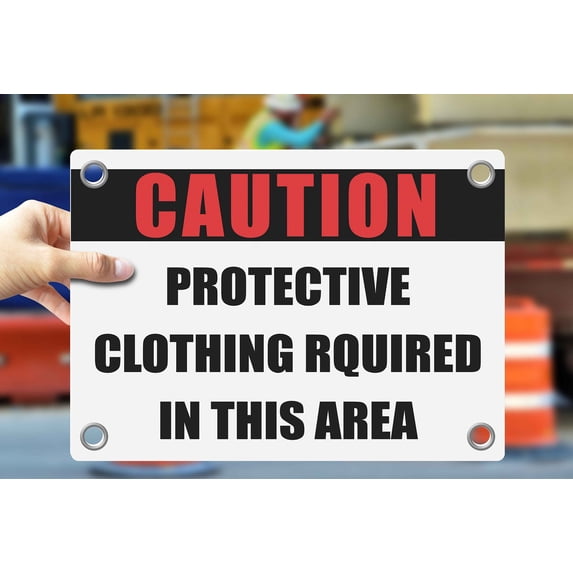 PROTECTIVE CLOTHING REQUIRED IN THIS AREA | Warning Notice Caution Danger 3mm PVC Sign