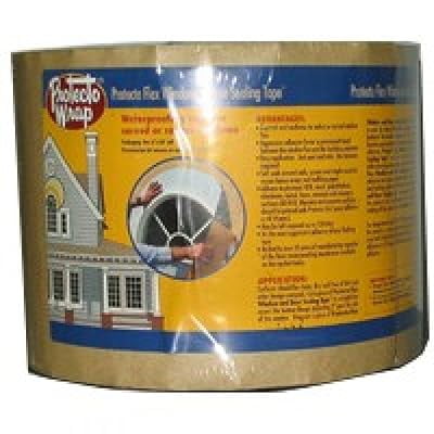 Protecto Wrap BT25XL 8425B0675SW Window and Door Flashing Tape, 75 ft L, 6 in W, HDPE, Gray/White, Self-Adhesive