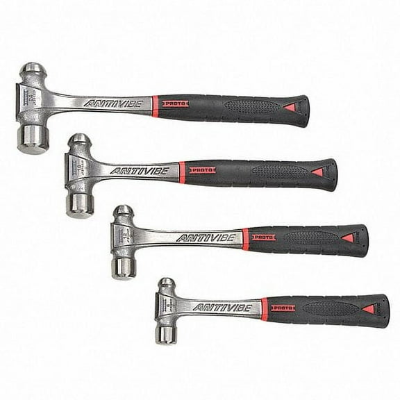 PROTO 4-piece Ball Peen Hammer Set, 8-24 oz., Steel Handle