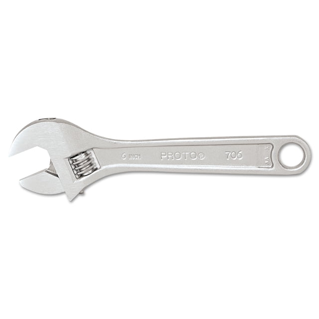 PROTO 706 6-Inch Satin Chrome Adjustable Wrench, 15/16-Inch Opening ...