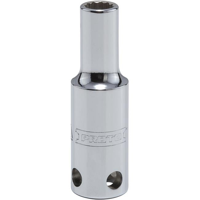 Queller Wholesale 0.375 in. Drive 7 mm Proto Socket - 12-Point, Deep - Tether Ready, Chrome