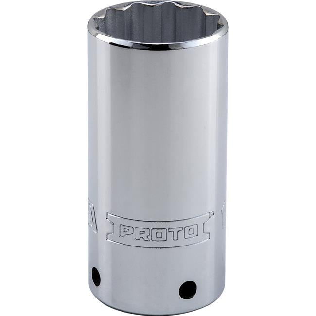Queller Wholesale  0.5 Drive x 1.25 in. Proto Socket - 12-Point, Deep - Tether Ready, Chrome