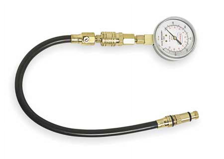 2 1/2 in Compression Gauge-Psi/Metrics, 300 Psi (Tensile), 18 Mm, Flex Hose