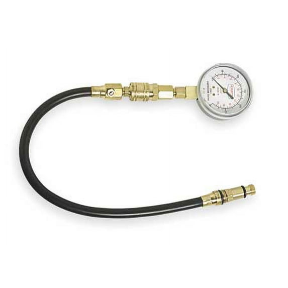 2 1/2 in Compression Gauge-Psi/Metrics, 300 Psi (Tensile), 18 Mm, Flex Hose