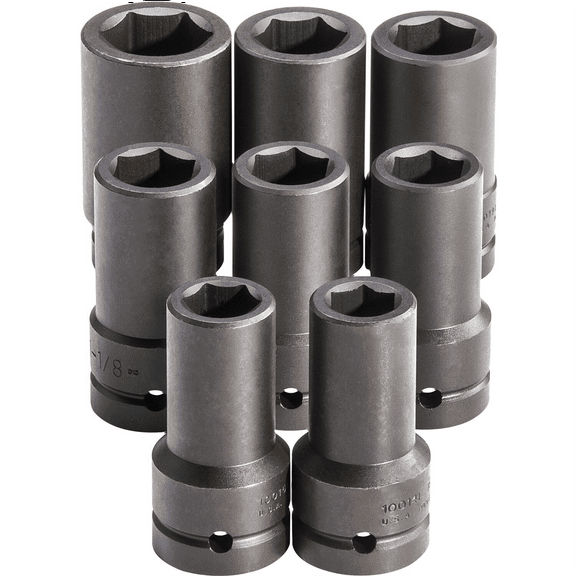 PROTO Proto 1" Drive 8 Piece Deep Impact Socket Set - 6 Point SAE