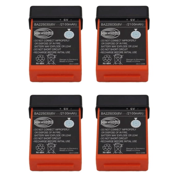 PROTOW 4PCS BA225030 6V 2100mAh Ni-Mh Battery For HBC Pump Truck Remote Control Battery