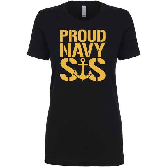 PROUD NAVY SIS GOLD Womens crewneck tee