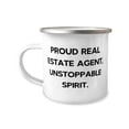 thumbnail image 1 of PROUD REAL ESTATE AGENT, UNSTOPPABLE SPIRIT. 12oz Camper Mug, Real estate agent Present From Friends, Surprise For Coworkers, Real estate agent gift ideas, Funny real estate gifts, Unique real estate, 1 of 2