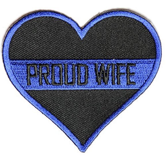 PROUD WIFE HEART POLICE PATCH - Color - Veteran Owned Business.