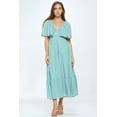thumbnail image 1 of PROVA Women's Lido Flutter Sleeve Tiered V-Neck Maxi Dress, 1 of 5