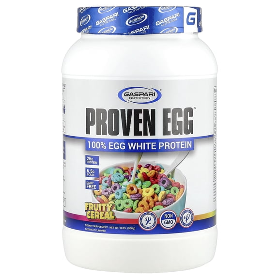 Gaspari Nutrition Proven Egg, Fruity Cereal, 100% Egg White Protein, 25g Protein, Keto Friendly, Dairy and Lactose Free, Soy Free (2 lbs, Fruity Cereal)