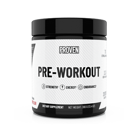 PROVEN Supps Fully Dosed Pre-Workout Powder, Creatine Free + Zero Sugar Energy Supplement for Men & Women, Watermelon, 25 Servings