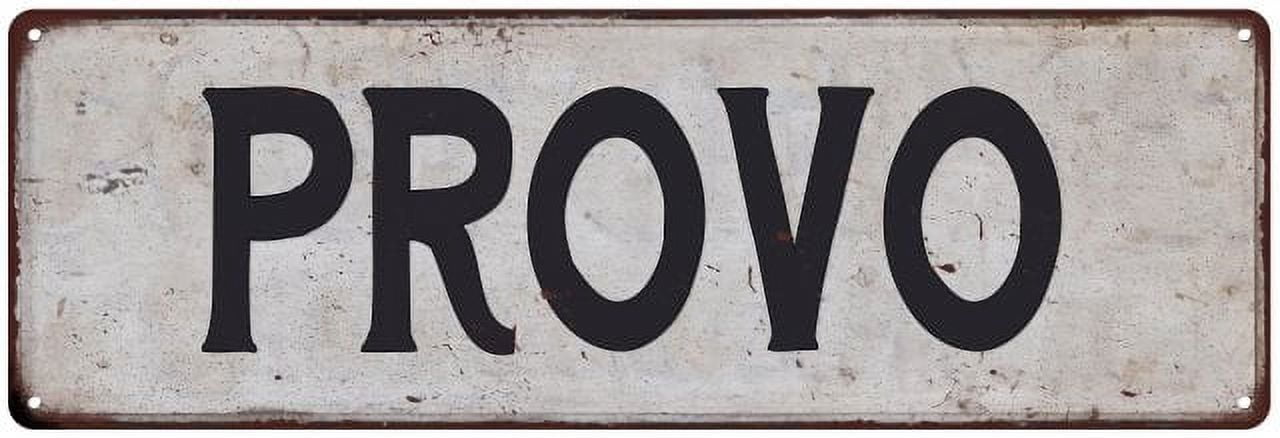 PROVO Vintage Look Rustic Metal 6x18 Sign City State 206180041022 ...