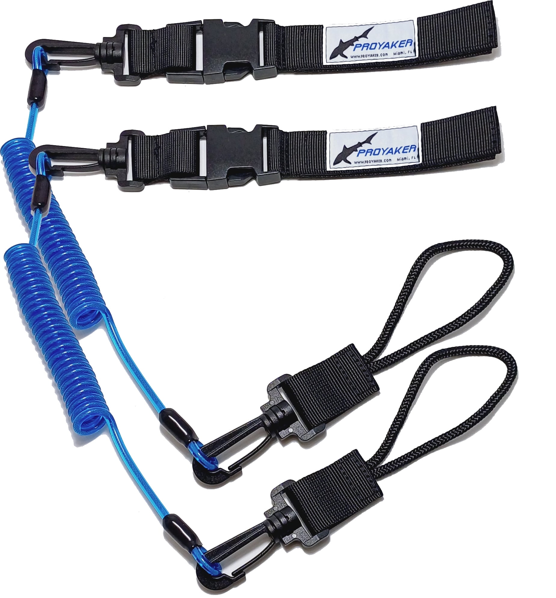 PROYAKER Ocean Tough Kayak Accessories Set of 2 Universal Paddle / Fishing Rod Leash By Proyaker