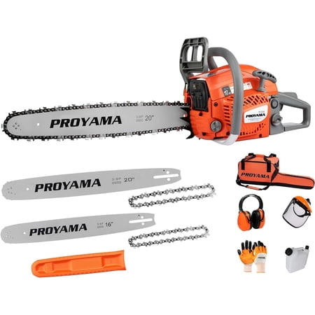 PROYAMA 58CC 2-Cycle Gas Powered Chainsaw, 16-Inch Top Handle Chain Saw, Gasoline Chainsaw 20-Inch for Tree Wood Cutting