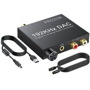 PROZOR 192KHz DAC Converter - Optical to RCA & 3.5mm Jack Adapter with Volume Control, SPDIF/TOSLINK to Stereo Audio